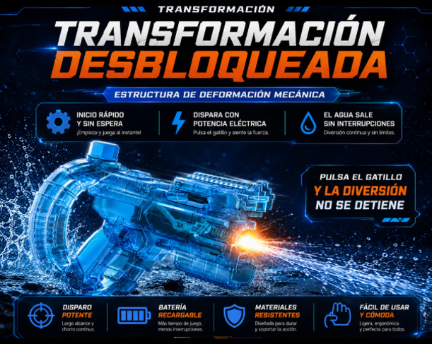 AquaBlast – Pistola de Agua Eléctrica | Potencia Máxima para el Verano